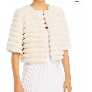 BCBGMAXAZARIA Faux Fur Shrug Size XS in Gardenia color